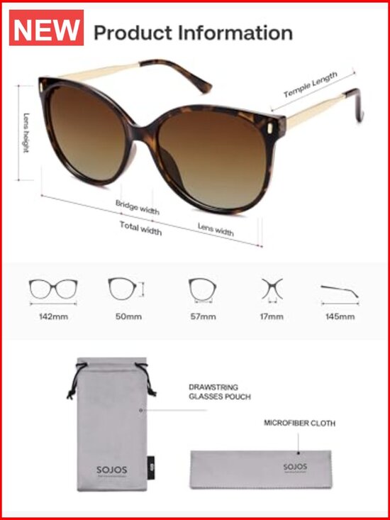 Round Polarized Sunglasses with UV Protection Unisex Oversized Trendy Shades main image 4